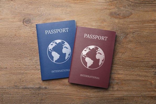 2 Generic Passports on the table